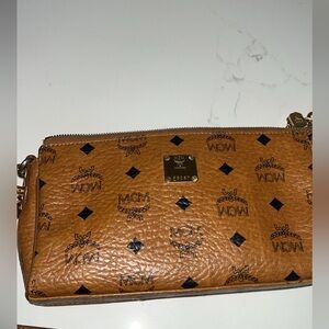 MCM Brown Logo Crossbody Bag